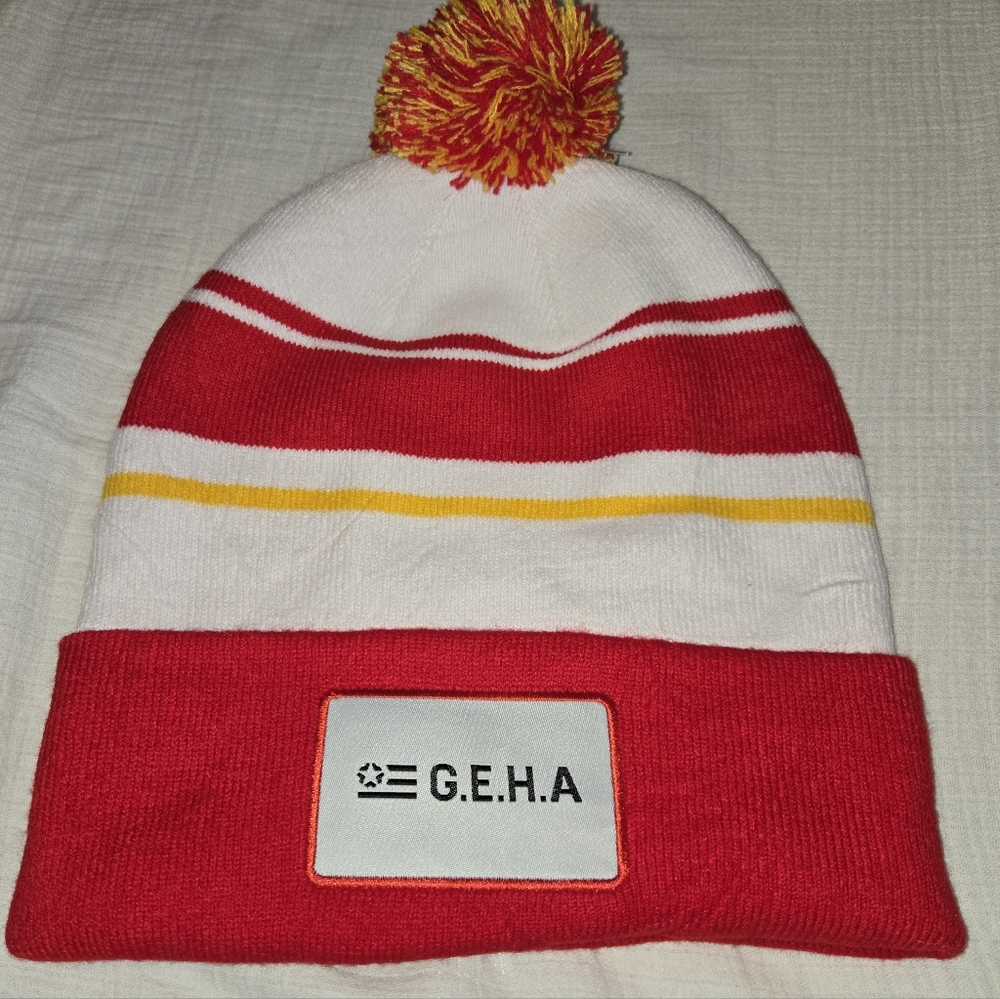 GEHA FIELD‎ AT ARROWHEAD red yellow white pom hat Kansas City Chiefs - Picture 2 of 2